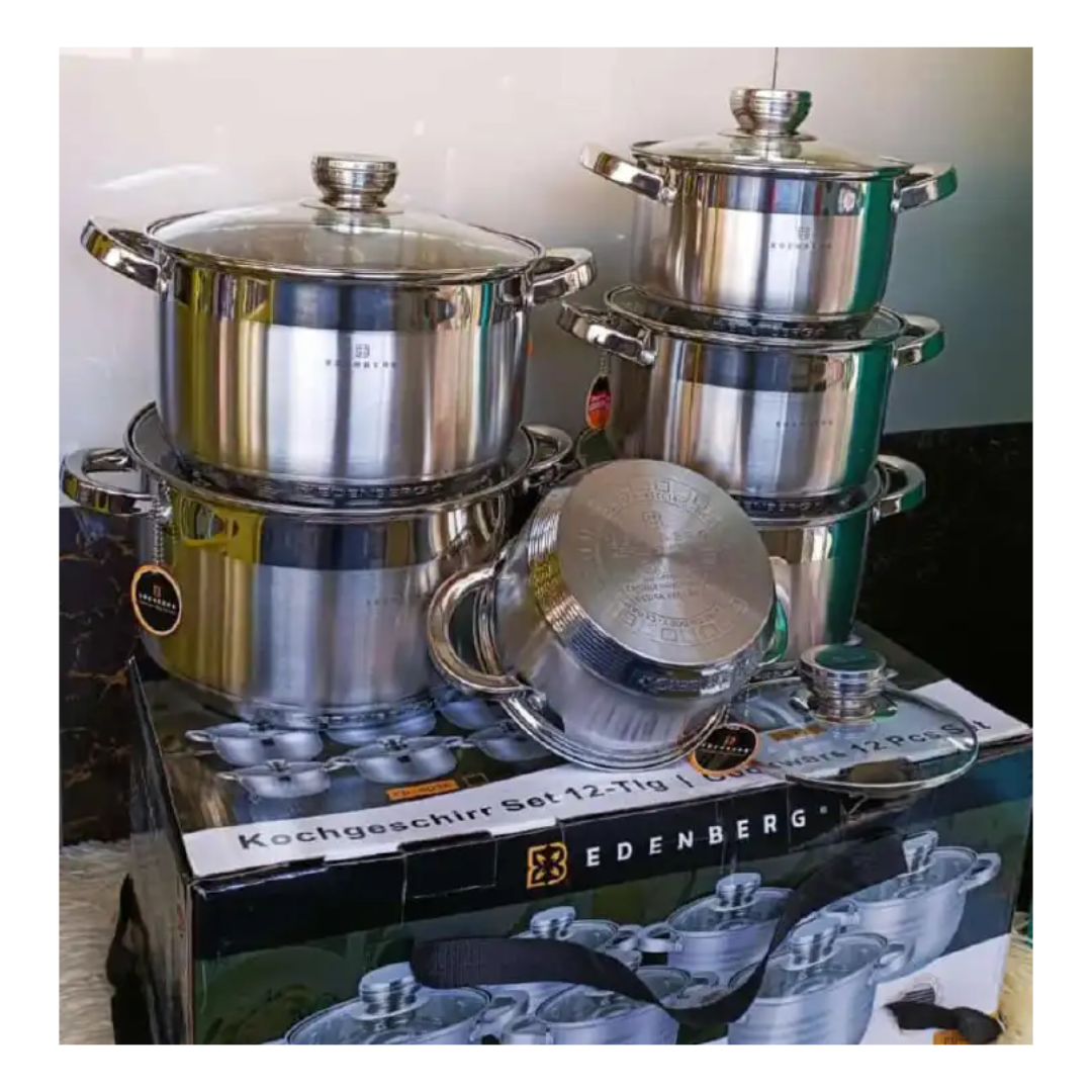 Edenberg 12pcs Stainless Steel Cookware Set