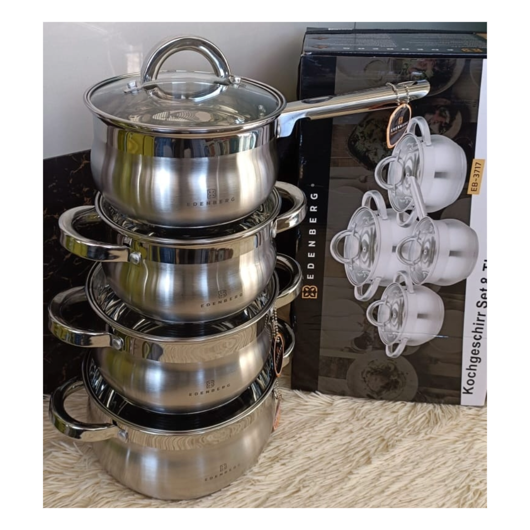 8 Pieces Edenburg' EB-3717 Stainless Steel Cookware Set