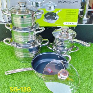 Signature SG-12G 12pcs Induction Base Stainless-Steel Cookware sets